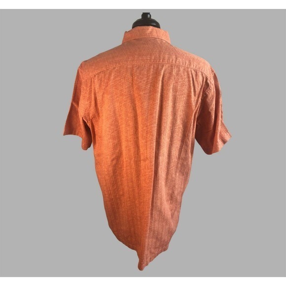 Columbia Large Short Sleeve Orange Button Up‎ Shirt - Picture 3 of 11